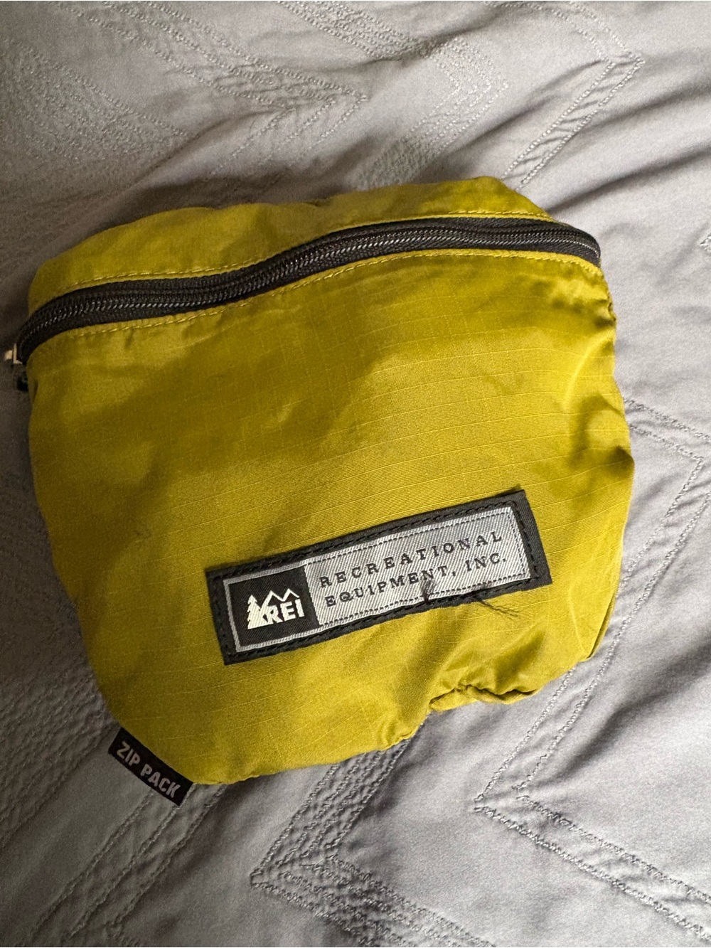 REI Olive Yellow Zip Pack Backpack